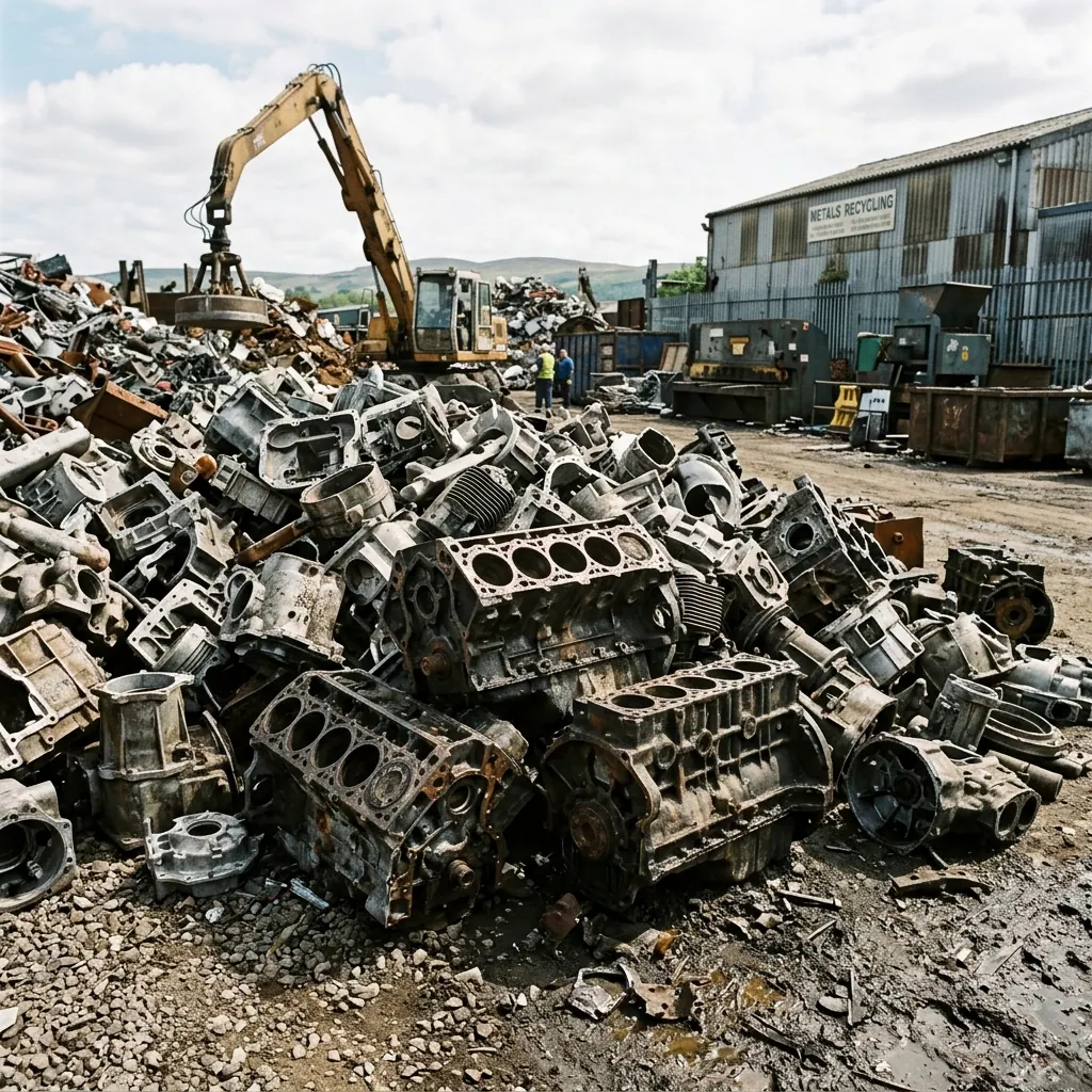 Cast aluminium engine blocks and machinery castings for scrap recycling Sydney
