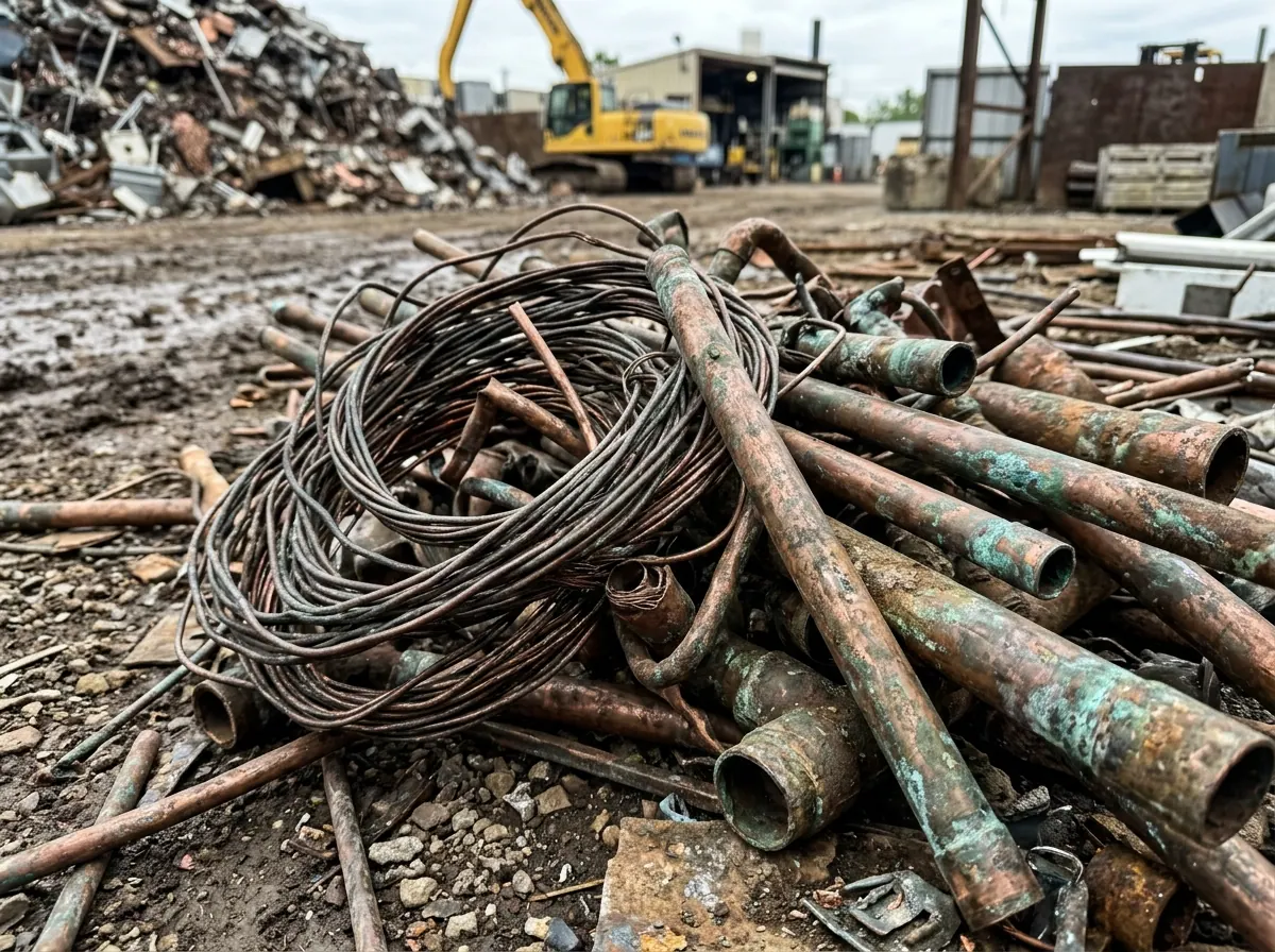 No. 2 tarnished copper wire and pipe bought for recycling at scrap yard Sydney