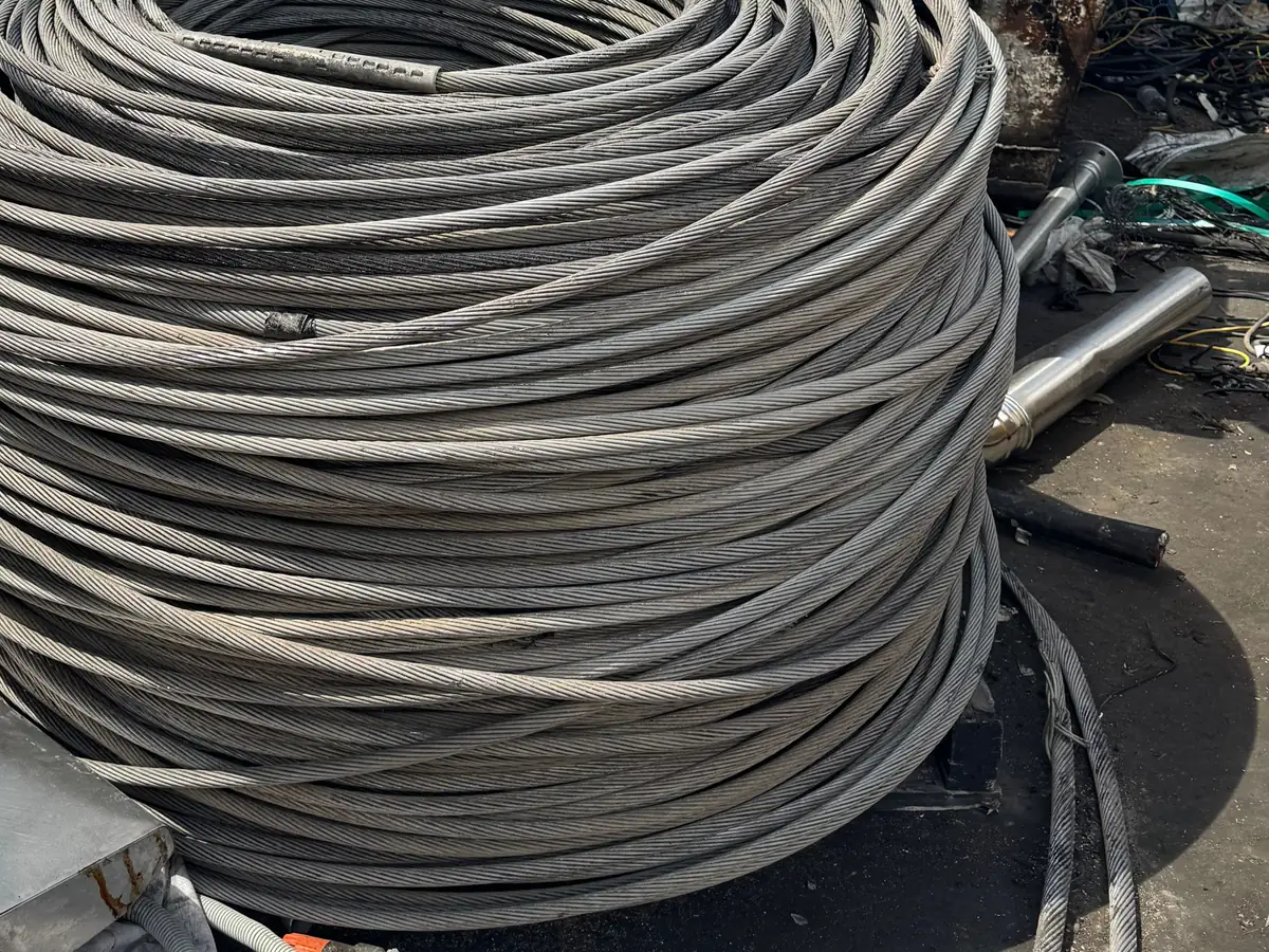 Coil of aluminium cable at the Shine Motor yard in Ingleburn