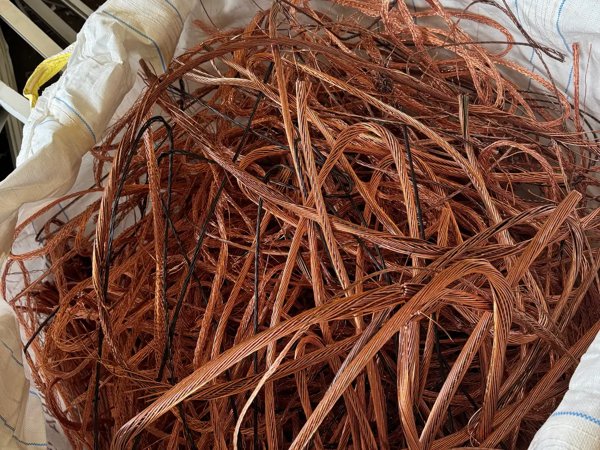 Bulka bag of bright stripped copper wire at the Shine Motor yard in Ingleburn