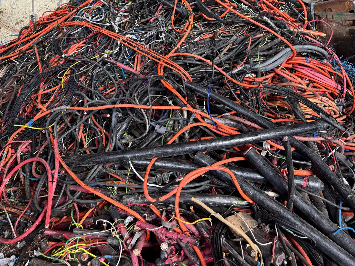 Pile of heavy insulated power cable at the Ingleburn yard