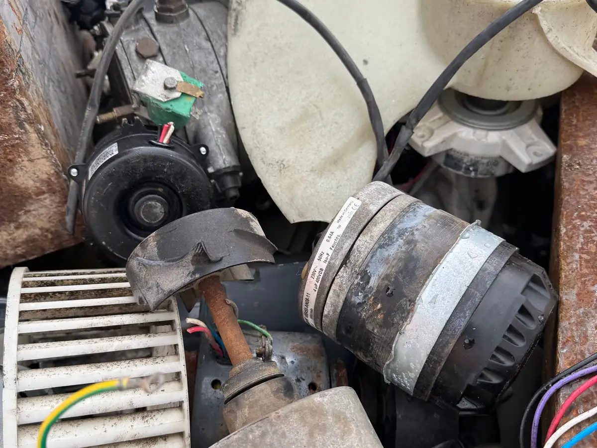 Electric motors and blower fans at the Ingleburn yard