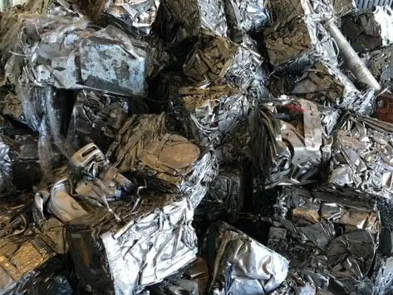 Baled 304 stainless steel scrap at the Ingleburn yard
